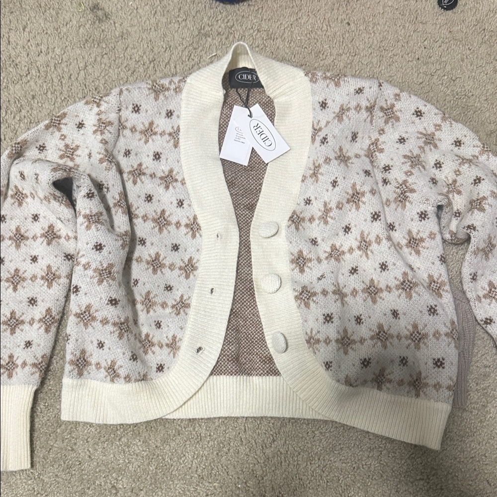 Cider Cream and Brown Women's Sweater